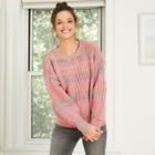 Women's Crewneck Spacedye Pullover Sweater - Universal Thread S,