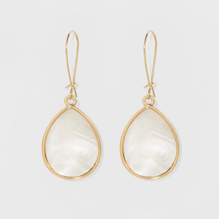 River Shell Smooth Finish Earrings - A New Day Gold/white,