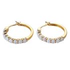 Target 18k Yellow Gold Plated Sterling Silver Lab Created Opal Hoop Earrings, Girl's