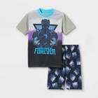 Boys' Marvel Black Panther 2pc Short Sleeve Top And Shorts Pajama