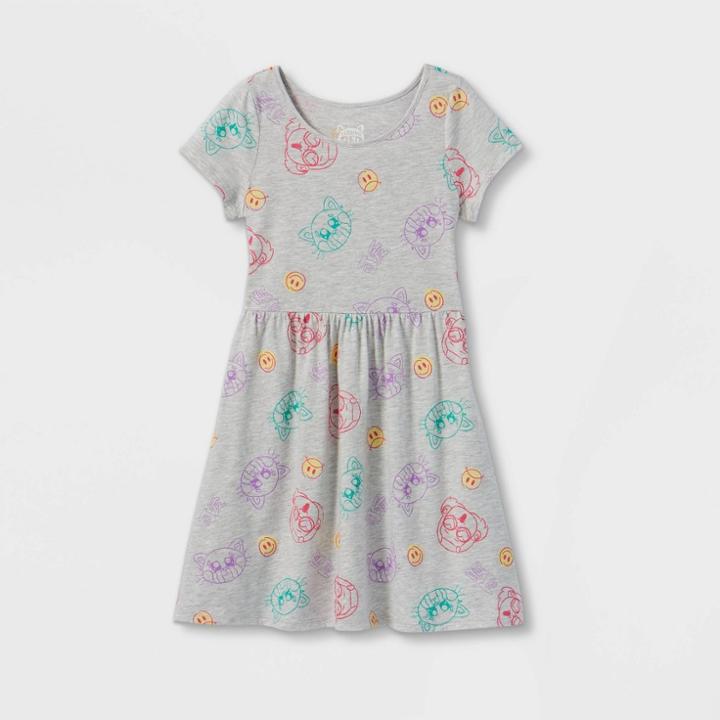 Girls' Disney Turning Red Skater Dress - Heathered Gray