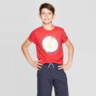 Dc Comics Boys' The Flash Americana Flip Sequin Short Sleeve T-shirt - Red
