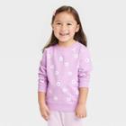 Toddler Girls' Floral French Terry Pullover - Cat & Jack Purple