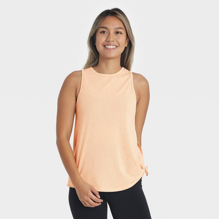 Women's Side-tie Tank Top - All In Motion Orange