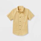 Boys' Adaptive Gingham Button-down Short Sleeve Shirt - Cat & Jack Yellow/white