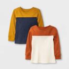 Toddler Boys' 2pk Thermal Long Sleeve T-shirt - Cat & Jack Navy/gold