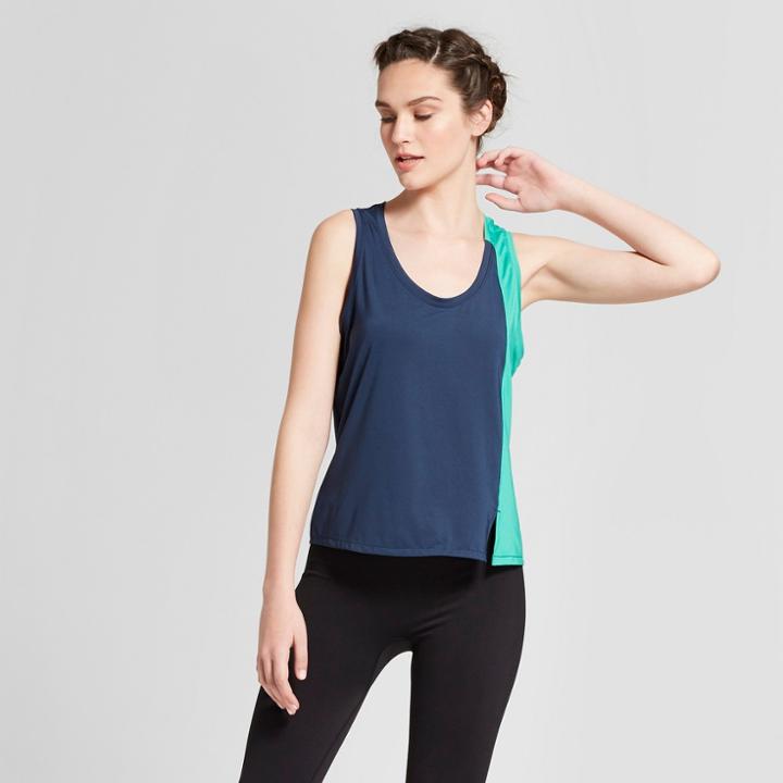 Women's Asymmetrical Color Block Tank - Joylab Navy (blue)