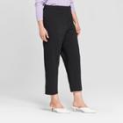 Women's Plus Size Straight Leg Ankle Length Trouser - Prologue Black