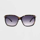 Women's Square Tort With Temple Detail Sunglasses - A New Day Brown, Women's,