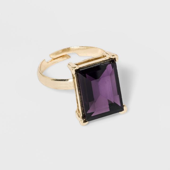 Rectangular Stone Ring - A New Day Purple/gold