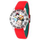 Girls' Disney Tsum Tsum Mickey Mouse/dumbo/ Mike Wazowski And Snow White Clear Plastic Watch - Red, Girl's