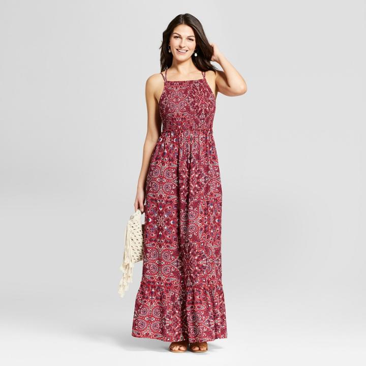 Women's Smocked Front Maxi Dress - Knox Rose Coral