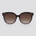 Women's Animal Print Round Plastic Metal Combo Sunglasses - A New Day Brown, Brown/grey