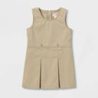 Toddler Girls' Sleeveless Uniform Woven Jumper - Cat & Jack Khaki