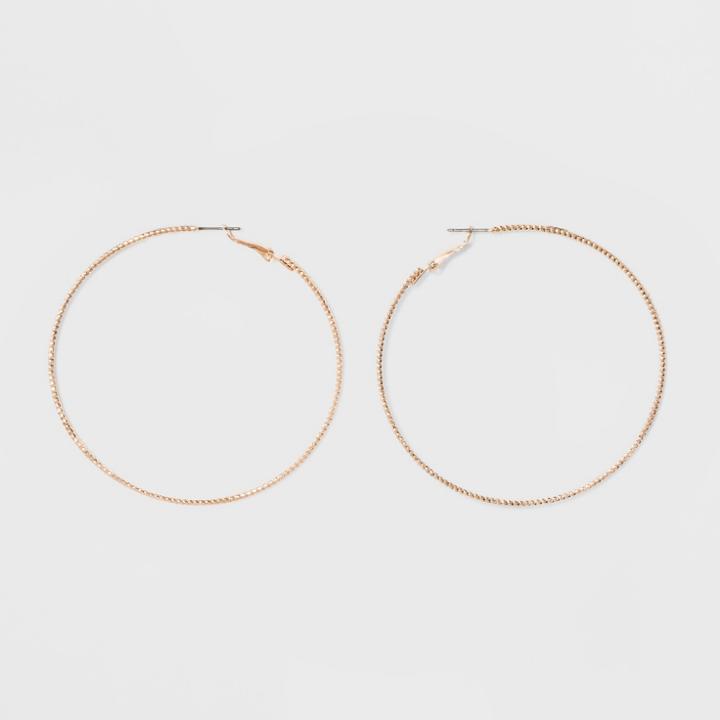 Target Textured Hoop Earrings - A New Day Rose Gold
