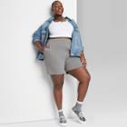 Women's Plus Size High-rise Bermuda Shorts - Wild Fable Heather Gray