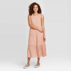 Women's Sleeveless Tiered Dress - A New Day Pink