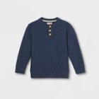 Toddler Boys' Knit Henley Pullover Sweater - Cat & Jack Navy Heather