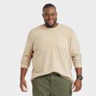Men's Tall Standard Fit Crewneck Long Sleeve T-shirt - Goodfellow & Co Brown