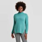 Women's Mock Turtleneck Tunic Pullover Sweater - A New Day Blue