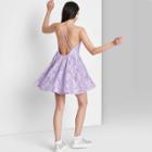 Women's Sleeveless Open Back Jacquard Skater Dress - Wild Fable Lavender Floral Xs, Purple Floral