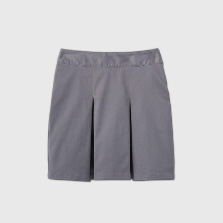 Girls' Stretch Uniform Pleated Twill Skorts - Cat & Jack Gray