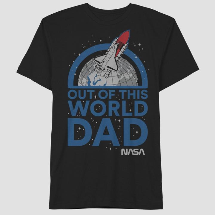 Well Worn Men's Out Of This World Short Sleeve Graphic T-shirt Black Universe