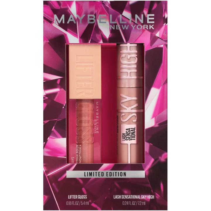 Maybelline Lash Sensational Holiday Kit, Sky High Mascara And Lifter Gloss Gift