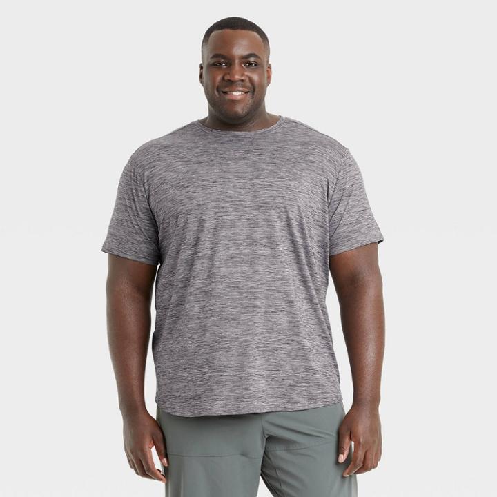 Men's Big & Tall Short Sleeve Soft Stretch T-shirt - All In Motion Dark Gray