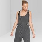 Target Women's Striped Cropped Woven Jumpsuit - Wild Fable Black/white