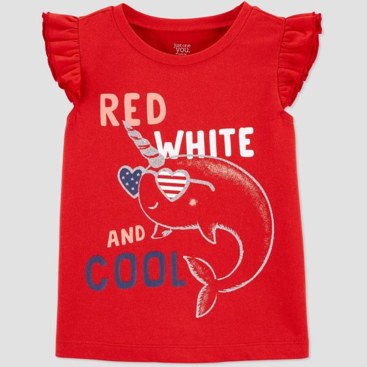 Baby Girls' 4th Of July Dolphin Cool T-shirt - Just One You Made By Carter's Red