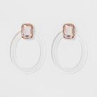 Sugarfix By Baublebar Crystal Studs Resin Hoop Earrings - Blush Peach, Girl's