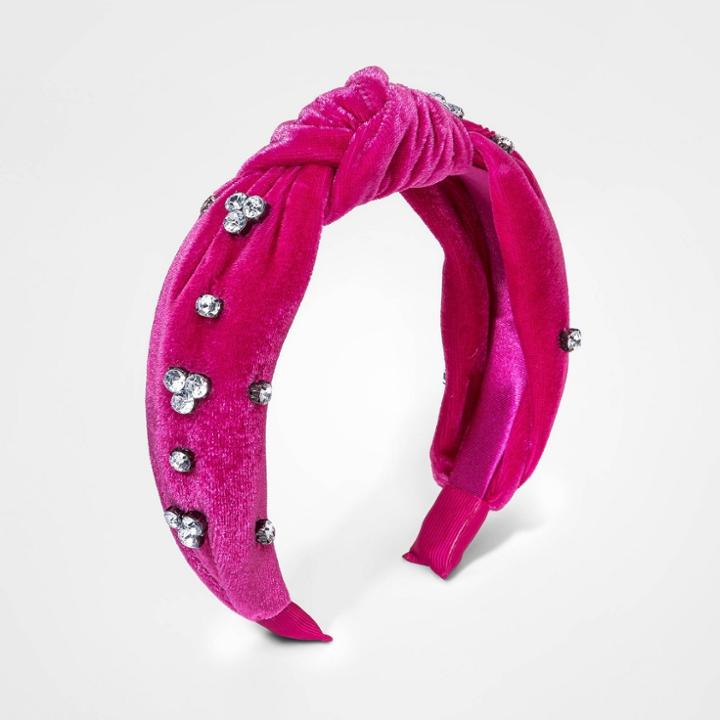 Girls' Top Knot Rhinestone Headband - Cat & Jack Pink