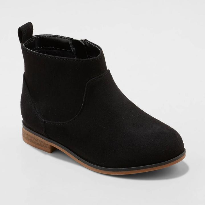 Toddler Girls' Onyx Zipper Slip-on Chelsea Boots - Cat & Jack Black