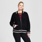 Women's Plus Size Boucle Bomber - A New Day Black