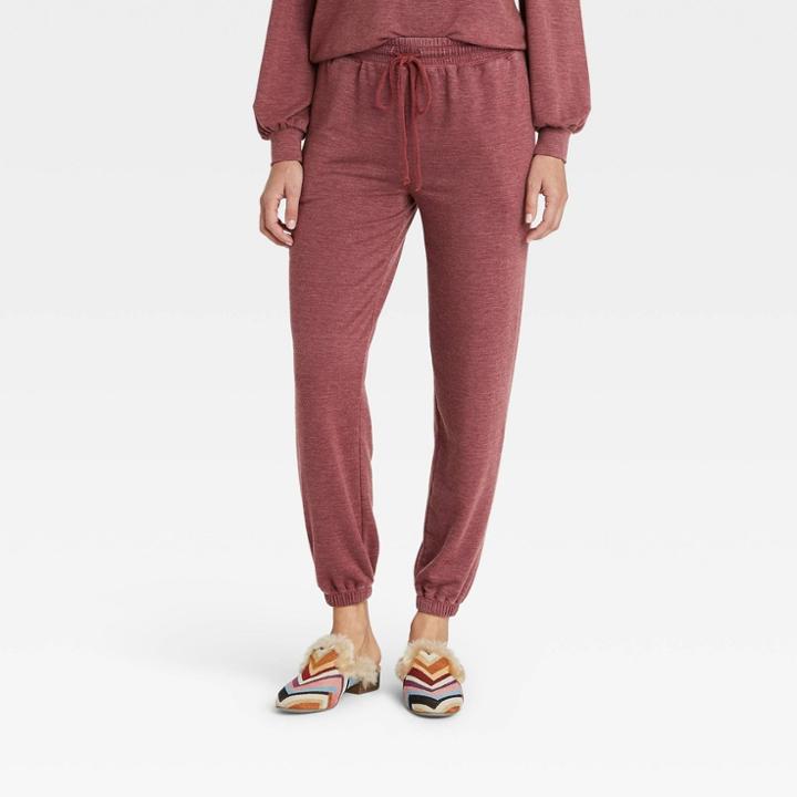 Women's Cozy Washed Jogger Pants - Knox Rose Burgundy