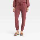 Women's Cozy Washed Jogger Pants - Knox Rose Burgundy
