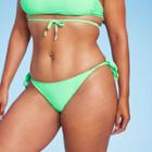 Women's Beaded Side-tie High Leg Cheeky Bikini Bottom - Wild Fable