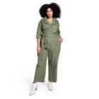 Women's Plus Size Long Sleeve Tie-front Jumpsuit - Nili Lotan X Target Olive Green