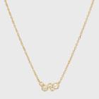 14k Gold Plated Multi Hexagon Cluster Cubic Zirconia Chain Necklace - A New Day Gold