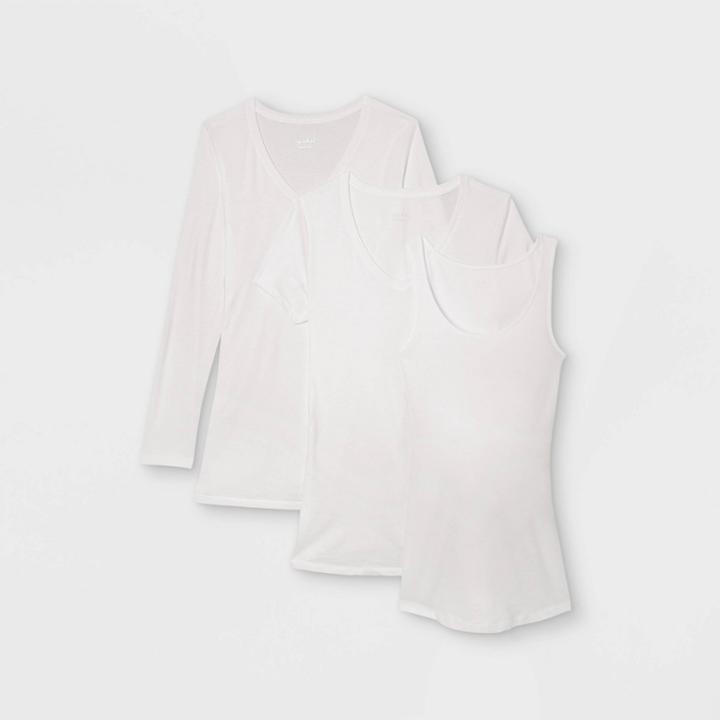 3pk Bundle Maternity Top - Isabel Maternity By Ingrid & Isabel White