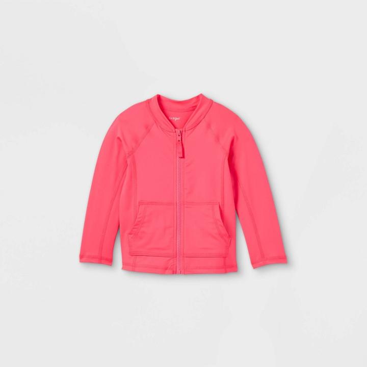 Toddler Girls' Adaptive Abdominal Access Rash Guard - Cat & Jack Sunshine Pink