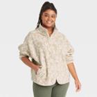 Women's Plus Size Sherpa Cropped Jacket - All In Motion Ivory