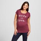 Maternity Short Sleeve Made With Love T-shirt Purple M - Grayson Threads
