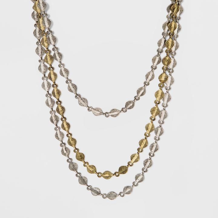 3 Row Choker Necklace (12) - Universal Thread Gold/silver
