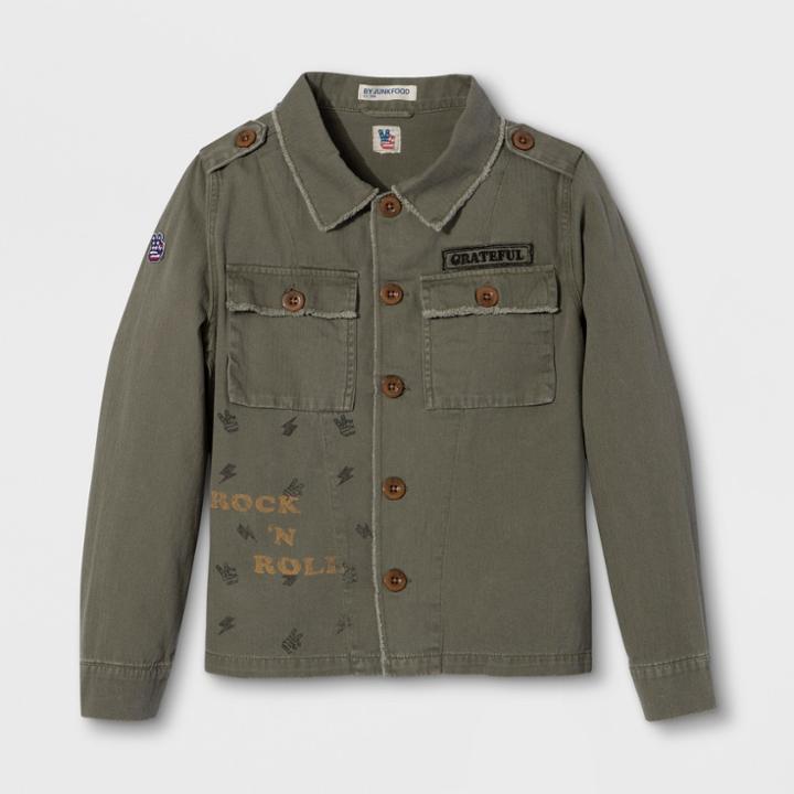 Coats And Jackets Junk Food Olive Tree L, Kids Unisex, Green