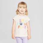 Toddler Girls' So Much Fun Short Sleeve T-shirt - Cat & Jack Oatmeal