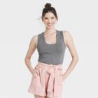 Women's Slim Fit Tank Top - A New Day Gray
