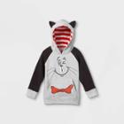 Dr. Seuss Toddler Boys' Dr.seuss 'cat In The Hat' Fleece Hooded Sweatshirt - Gray