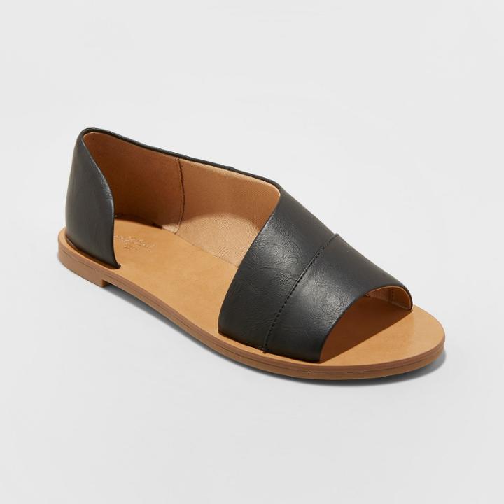 Women's Lissa Wide Width Asymmetrical Slide Sandals - Universal Thread Black 6w,